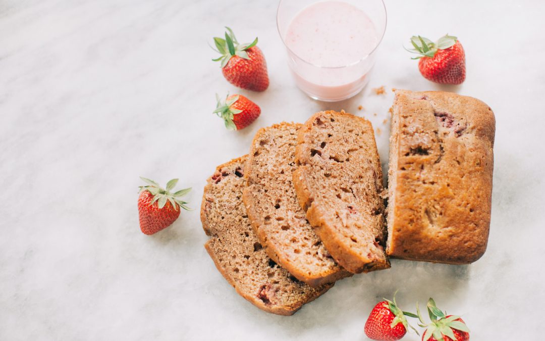 strawberry-bread-on-white-marble-with-strawberries-and-strawberry-milk