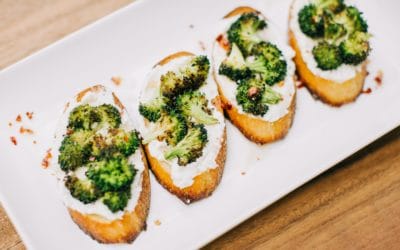 BROCCOLI RICOTTA TOASTS WITH HOT HONEY