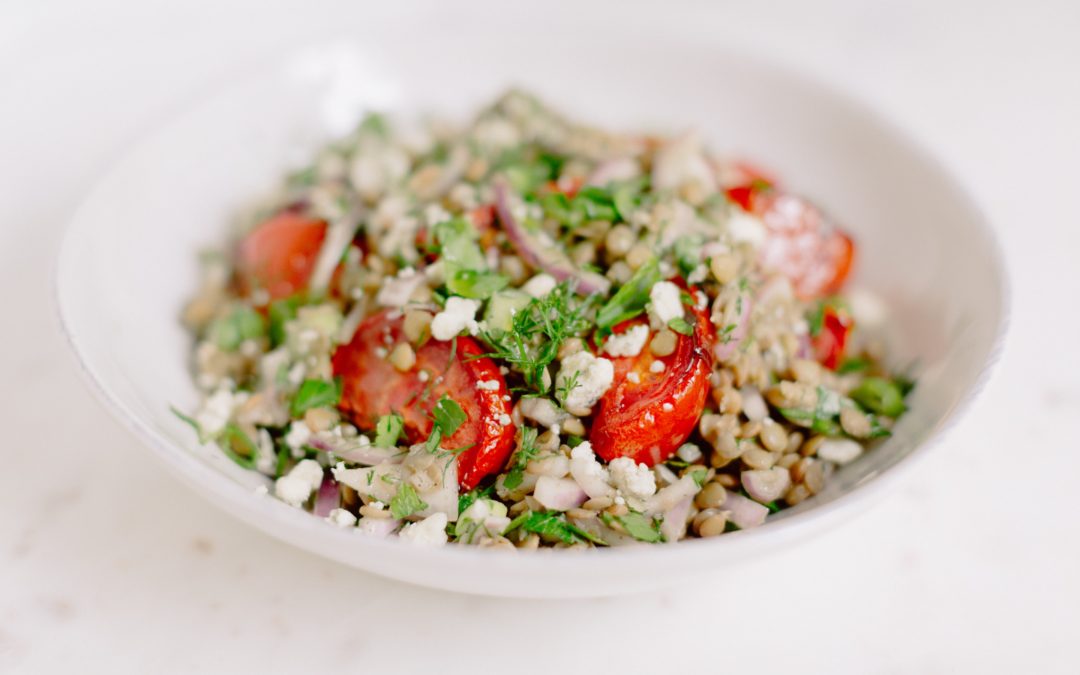 LENTIL SALAD WITH ROASTED TOMATOES