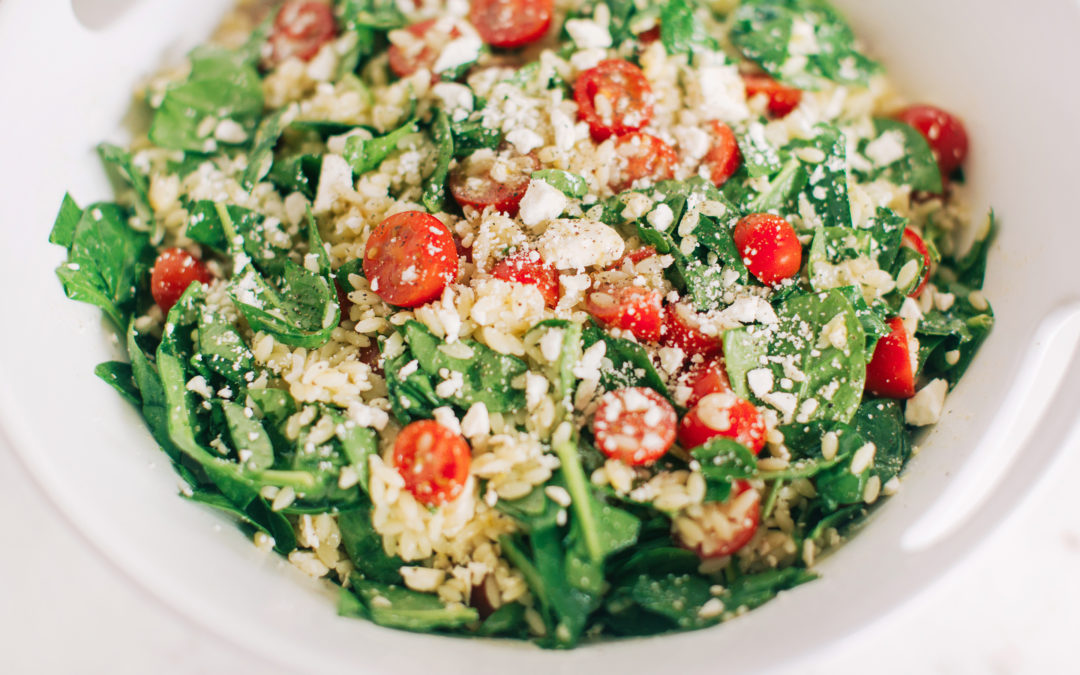 Orzo, Spinach and Tomato Salad