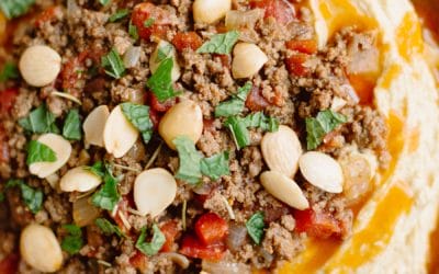 Spiced Meat Hummus with Marcona Almonds