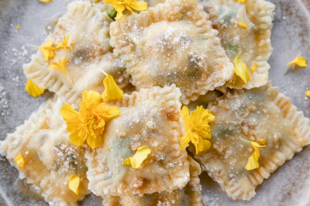 Flower Ravioli Artichoke Ravioli with Browned Butter and Edible Flowers | Pretty Together