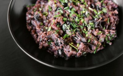 RED WINE RISOTTO WITH WILD MUSHROOMS