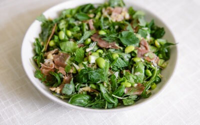 Pea + Prosciutto Salad with Lemon Dijon Vinaigrette