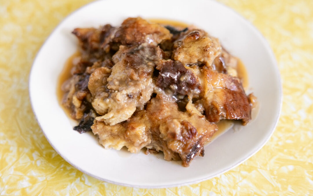 Salted Caramel Banana Bread Pudding